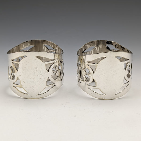 British Vintage Silver Plated Napkin Ring Pair